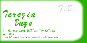 terezia duzs business card